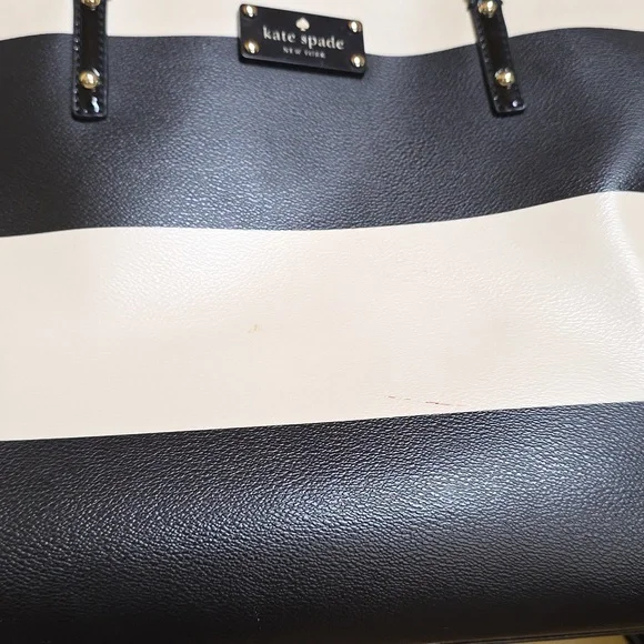 Kate Spade Black and White Striped Tote Bag - Picture 3 of 14
